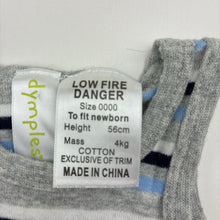Load image into Gallery viewer, Boys Dymples, striped cotton singletsuit romper, EUC, size 0000,  