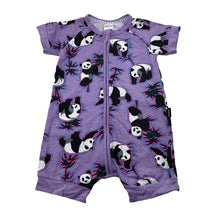 Load image into Gallery viewer, Unisex Bonds, zip wondersuit / zippy / romper, pandas, EUC, size 0,  