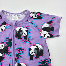 Load image into Gallery viewer, Unisex Bonds, zip wondersuit / zippy / romper, pandas, EUC, size 0,  