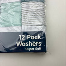 Load image into Gallery viewer, Boys Big Softies, 12 pack face washers, 23cm x 23cm, NEW, size 0000,  