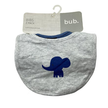 Load image into Gallery viewer, Boys bub., 2 pack bibs, elephant, NEW, size 000-00,  