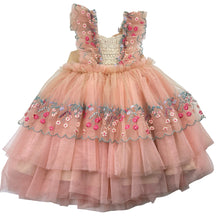 Load image into Gallery viewer, Girls Before &amp; Ever, cotton lined embroidered tulle party dress, GUC, size 6, L: 61cm