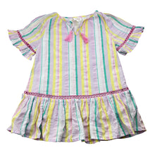 Load image into Gallery viewer, Girls Seed, cotton lined striped dress, GUC, size 4, L: 52cm