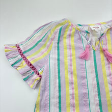 Load image into Gallery viewer, Girls Seed, cotton lined striped dress, GUC, size 4, L: 52cm