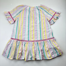 Load image into Gallery viewer, Girls Seed, cotton lined striped dress, GUC, size 4, L: 52cm