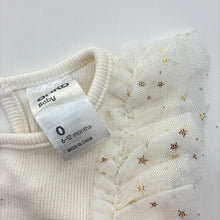 Load image into Gallery viewer, Girls Anko, white &amp; gold romper dress, GUC, size 0, L: 36cm