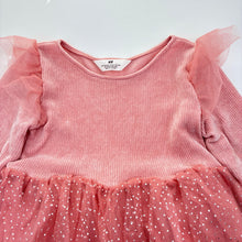 Load image into Gallery viewer, Girls H&amp;M, long sleeve party dress, marks right cuff, FUC, size 7-8, L: 61cm