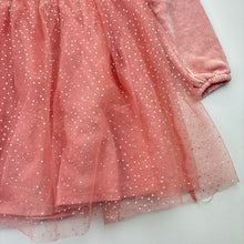 Load image into Gallery viewer, Girls H&amp;M, long sleeve party dress, marks right cuff, FUC, size 7-8, L: 61cm