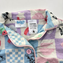 Load image into Gallery viewer, Girls Bluey, flannel cotton winter pyjama top, GUC, size 1,  