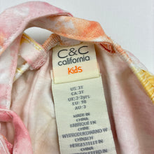 Load image into Gallery viewer, Girls C&amp;C California Kids, tie dyed summer dress, GUC, size 3, L: 50cm at front