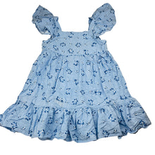 Load image into Gallery viewer, Girls Cotton On, blue floral cotton dress, GUC, size 9-10, L: 63cm