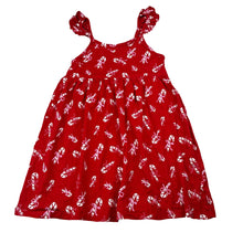 Load image into Gallery viewer, Girls Mango, cotton Christmas dress, EUC, size 7, L: 61cm