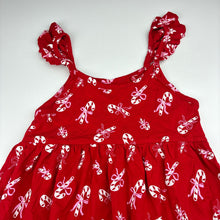 Load image into Gallery viewer, Girls Mango, cotton Christmas dress, EUC, size 7, L: 61cm