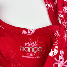 Load image into Gallery viewer, Girls Mango, cotton Christmas dress, EUC, size 7, L: 61cm