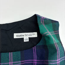 Load image into Gallery viewer, Girls BeBe, embroidered plaid dress, EUC, size 6, L: 62cm