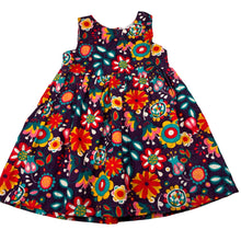 Load image into Gallery viewer, Girls Ollie's Place, colourful floral corduroy cotton dress, EUC, size 3, L: 51cm
