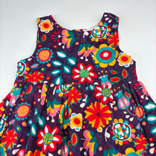 Load image into Gallery viewer, Girls Ollie's Place, colourful floral corduroy cotton dress, EUC, size 3, L: 51cm