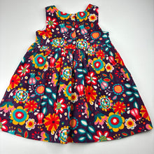 Load image into Gallery viewer, Girls Ollie's Place, colourful floral corduroy cotton dress, EUC, size 3, L: 51cm