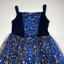 Load image into Gallery viewer, Girls Big W, navy velour &amp; tulle dress / costume, EUC, size 8-10, L: 71cm