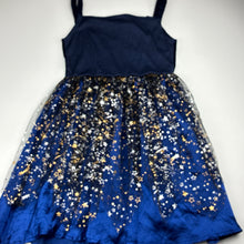 Load image into Gallery viewer, Girls Big W, navy velour &amp; tulle dress / costume, EUC, size 8-10, L: 71cm