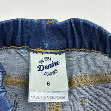 Load image into Gallery viewer, Girls 1964 Denim Co, blue stretch denim leggings / jeggings, elasticated, Inside leg: 47.5cm, EUC, size 6,  