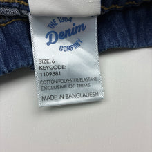 Load image into Gallery viewer, Girls 1964 Denim Co, blue stretch denim leggings / jeggings, elasticated, Inside leg: 47.5cm, EUC, size 6,  
