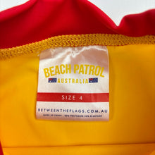 Load image into Gallery viewer, Unisex BETWEEN THE FLAGS, long sleeve rashie / swim top, EUC, size 4,  