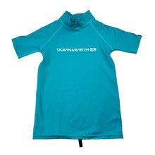 Load image into Gallery viewer, Unisex OCEAN &amp; EARTH, short sleeve rashie / swim top, GUC, size 4,  