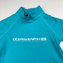 Load image into Gallery viewer, Unisex OCEAN &amp; EARTH, short sleeve rashie / swim top, GUC, size 4,  
