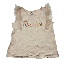 Load image into Gallery viewer, Girls Brilliant Basics, cotton tee / top, tulle &amp; sequins, GUC, size 6,  
