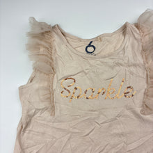 Load image into Gallery viewer, Girls Brilliant Basics, cotton tee / top, tulle &amp; sequins, GUC, size 6,  