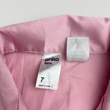 Load image into Gallery viewer, Girls Anko, pink satin pyjama shirt / top, EUC, size 7,  
