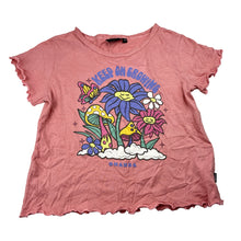 Load image into Gallery viewer, Girls GHANDA, pink cotton tee / top, flowers, EUC, size 7-8,  
