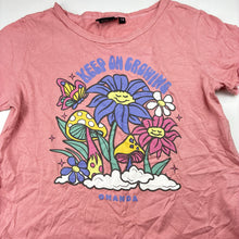 Load image into Gallery viewer, Girls GHANDA, pink cotton tee / top, flowers, EUC, size 7-8,  