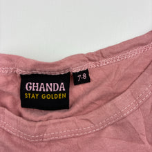 Load image into Gallery viewer, Girls GHANDA, pink cotton tee / top, flowers, EUC, size 7-8,  
