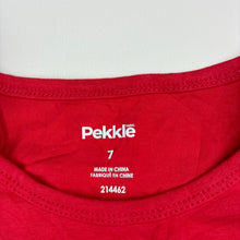 Load image into Gallery viewer, Girls Pekkle, embroidered stretchy tee/ top, EUC, size 7,  