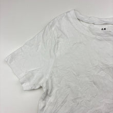 Load image into Gallery viewer, Unisex H&amp;M, white cotton tee / top, GUC, size 7-8,  