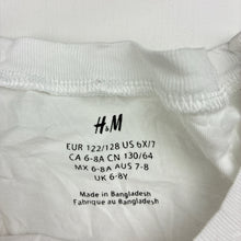 Load image into Gallery viewer, Unisex H&amp;M, white cotton tee / top, GUC, size 7-8,  