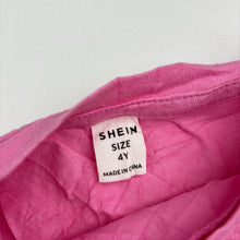 Load image into Gallery viewer, Girls SHEIN, pink stretchy tee / top, GUC, size 4,  