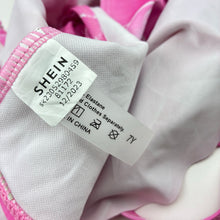 Load image into Gallery viewer, Girls SHEIN, pink &amp; white swim top, EUC, size 7,  