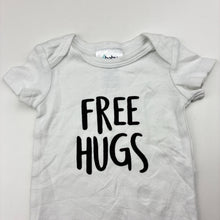 Load image into Gallery viewer, Unisex 4 Baby, white cotton bodysuit / romper, EUC, size 000,  