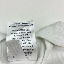 Load image into Gallery viewer, Unisex 4 Baby, white cotton bodysuit / romper, EUC, size 000,  