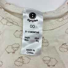 Load image into Gallery viewer, Unisex Dymples, stretchy singletsuit / romper, sheep, GUC, size 00,  