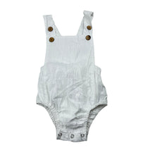 Load image into Gallery viewer, Girls white, lightweight cotton romper, EUC, size 00,  
