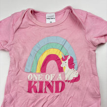 Load image into Gallery viewer, Girls Baby Berry, pink cotton bodysuit / romper, unicorn, GUC, size 00,  