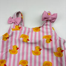 Load image into Gallery viewer, Girls SHEIN, striped swim one-piece, ducks, EUC, size 1,  