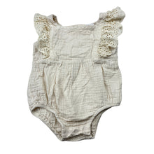 Load image into Gallery viewer, Girls Baby Berry, broderie trim crinkle cotton romper, GUC, size 00,  
