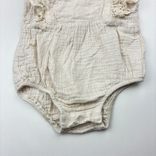 Load image into Gallery viewer, Girls Baby Berry, broderie trim crinkle cotton romper, GUC, size 00,  
