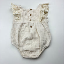 Load image into Gallery viewer, Girls Baby Berry, broderie trim crinkle cotton romper, GUC, size 00,  