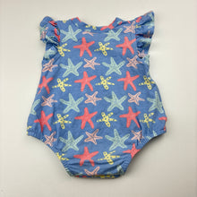 Load image into Gallery viewer, Girls 4 Baby, stretchy bodysuit / romper, starfish, EUC, size 000,  